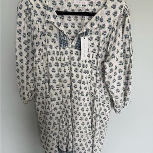 Marea Blue and White Floral Mini Dress